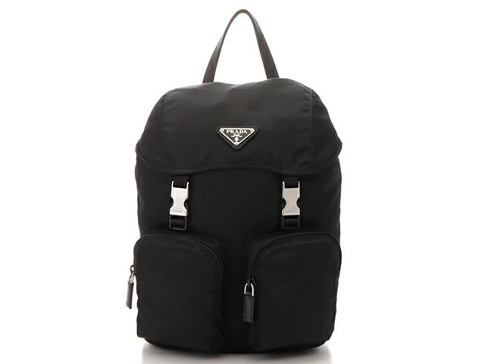 Prada bag backpack black Saffiano leather